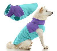 Gooby Fleece Vest Two Tone - Turquoise, Small - Soft Fleece Vest with Durable Metal Leash Ring Stylish Two Tone Dog Sweater for Small to Medium Dogs