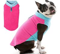 Gooby Half Stretch Fleece Vest Dog Sweater - Pink, Small - Warm Pullover Jacket With D-Ring Leash - Winter Coat for Cold Weather - Clothes for Small Dogs Boy or Girl