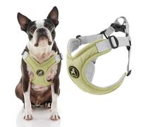Gooby Memory Foam Step in Harness - Green, Large - Patented Choke-Free X Frame - Perfect On-The-Go Dog Harness for Medium Dogs