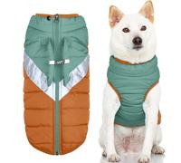 Gooby Mountaineer Dog Jacket - Jade, Small - Warm Zip Up Coat with Lift Handle and Dual O Ring Leash - Winter Water Resistant Dog Sweater