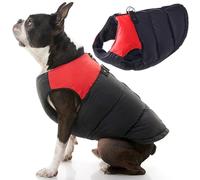 Gooby Padded Cold Weather Vest for Small Dogs with Safe Fur Guard Zipper Closure, Medium, Red