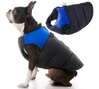 Gooby Padded Cold Weather Vest for Small Dogs with Safe Fur Guard Zipper Closure, Small, Blue