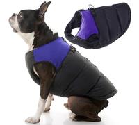 Gooby Padded Cold Weather Vest for Small Dogs with Safe Fur Guard Zipper Closure, Small, Purple