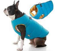 Gooby Padded Vest Dog Jacket - Solid Turquoise, Small - Warm Zip Up Fleece Vest With Dual D Ring Leash - Water Resistant Sweater - Clothes for Small and Medium Dogs