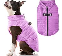 GOOBY Puffer Vest Dog Jacket - Purple, Medium - Ultra Thin Zip Up Wind Breaker with Dual D Ring Leash - Water Resistant Small Dog Sweater Coat - Dog Clothes for Small Dogs Boy or Medium Dogs