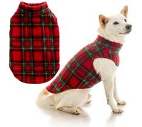 Gooby Stretch Fleece Vest Dog Sweater, Plaid Red, 4X-Large