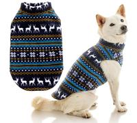 Gooby Stretch Fleece Vest Dog Sweater, Reindeer Blue, Small