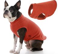 Gooby - Stretch fleece vest, pullover fleece vest jacket sweater for dogs, pumpkin, large length (13 inches)