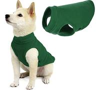Gooby - Stretch fleece vest sweater fleece vest jacket sweater for dogs forest green, size S (21.6 cm)