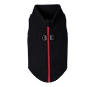 Gooby Zip Up Fleece Dog Sweater - Black, Medium - Warm Pullover Fleece Step-in Dog Jacket with Dual D Ring Leash - Winter Small Dog Sweater - Dog Clothes for Small Dogs Boy and Medium Dogs