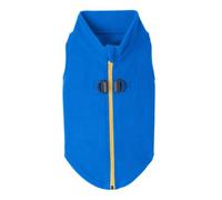 Gooby Zip Up Fleece Dog Sweater - Blue, X-Small - Warm Pullover Fleece Step-in Dog Jacket with Dual D Ring Leash - Winter Small Dog Sweater - Dog Clothes for Small Dogs Boy and Medium Dogs
