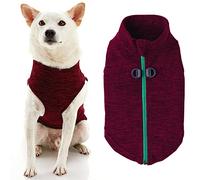Gooby Zip Up Fleece Dog Sweater - Fuchsia Wash, Medium - Warm Pullover Fleece Step-in Dog Jacket with Dual D Ring Leash - Winter Small Dog Sweater - Dog Clothes for Small Dogs Boy and Medium Dogs