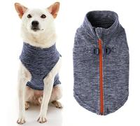 Gooby Zip Up Fleece Dog Sweater - Gray Wash, X-Large - Warm Pullover Fleece Step-in Dog Jacket with Dual D Ring Leash - Winter Small Dog Sweater - Dog Clothes for Small Dogs Boy and Medium Dogs