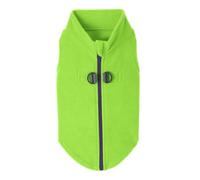 Gooby Zip Up Fleece Dog Sweater - Lime, Medium - Warm Pullover Fleece Step-in Dog Jacket with Dual D Ring Leash - Winter Small Dog Sweater - Dog Clothes for Small Dogs Boy and Medium Dogs