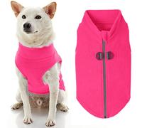 Gooby Zip Up Fleece Dog Sweater - Pink, X-Large - Warm Pullover Fleece Step-in Dog Jacket with Dual D Ring Leash - Winter Small Dog Sweater - Dog Clothes for Small Dogs Boy and Medium Dogs