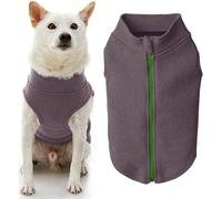 Gooby Zip Up Microfiber Fleece Dog Sweater - Purple, Large - Warm Double Layered Soft Microfiber Fleece Step-in Dog Jacket for Small to Medium Dogs