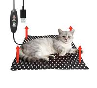 GooCare USB Heating Pad for Cat Small Dog, 5V Safe Heated Pet Mat with 3-Temp, Hand Washable Warming Pad for Indoor Outdoor Use, Powered by Battery Operated Power Bank Car Charger (Black)