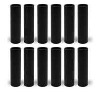 GooChan 2 3 4 6 7 Inch Black Plastic Candle Cover Sleeves,Chandelier Socket Sleeves,Candelabra Base E12 Socket Covers Set of 12 (4-Inch Long / 12-Pack)