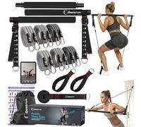 Goocrun Pilates Bar Kit with Resistance Bands for Men and Women - 3 Set Exercise Resistance Bands - Portable Multifunctional Home Gym - Supports Full-Body Workouts - with Fitness Poster and Video