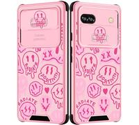 Goocrux for Google Pixel 6A Case Face for Girls Women Kawaii Cute Girly Phone Cover Preppy Smile Unique Design Aesthetic with Slide Camera Cover Teens Cases for Pixel 6A 5G 6.1 inch