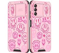 Goocrux for Samsung Galaxy A03S Case Face for Girls Women Kawaii Cute Girly Phone Cover Preppy Smile Unique Design Aesthetic with Slide Camera Cover Teens Cases for Galaxy A03S 5G 6.5 inch