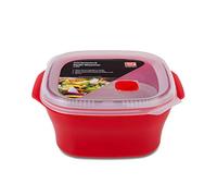 Good 2 Heat Plus Microwave Steamer with Removable Steamer Tray, 2.6L, Red, BPA Free and Dishwasher Safe