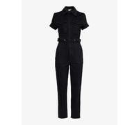 Good American Womens Black001 Patch-pocket Straight-leg Stretch-denim Jumpsuit Xxl