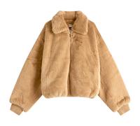 Good American Women's Faux Fur Oversized Collared Coat Warm Caramel