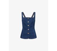 Good American Womens Good American Fitted Square-Neck Stretch-Denim Top Indigo1169 M