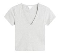 Good American Women's Super Stretch V-Neck Baby T-Shirt Heather Grey Small