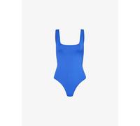 Good American Womens Wave Blue002 Scuba Modern Square-neck Stretch-jersey Body M
