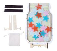 Good Behaviour Chart Reward Jar with 30 Star Tokens Wood Holder and Strips for Children Behaviour Classroom Management Tool