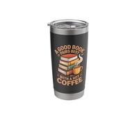 Good Books Hot Coffee Literature Book Reading Reader Stainless Steel Insulated Tumbler