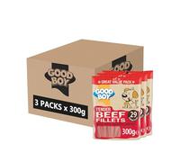 Good Boy Beef Fillets - Natural Dog Treats - Low Fat - Bulk Box - 3 x 300g