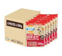 Good Boy Beef Fillets - Natural Dog Treats - Low Fat - Bulk Box - 6 x 300g