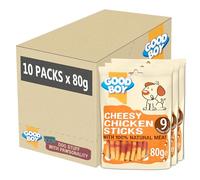 Good Boy - Cheesy Chicken Sticks - Dog Treats - Made With 100% Natural Chicken Breast Meat - 80 Grams ℮ - Low Fat Dog Treats - Case of 10