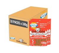 Good Boy Chewables Peanut Butter Sticks - Natural Dog Treats - Low Fat & Rawhide Free - Bulk Box - 18 x 100g