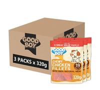 Good Boy - Chewy Chicken Fillets - Dog Treats - Made With 100% Natural Chicken Breast Meat - 320 Grams - Low Fat Dog Treats (Case of 3)
