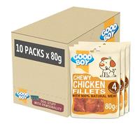Good Boy - Chewy Chicken Fillets - Dog Treats - Made with 100% Natural Chicken Breast Meat - 80 g ℮ - Low Fat Dog Treats - Case of 10