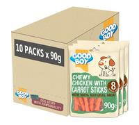 Good Boy - Chewy Chicken With Carrot Sticks - Dog Treats - Made With 100% Natural Chicken Breast Meat - 10x90 grams - Rawhide Free Dog Treats