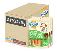 Good Boy - Chewy Twists with Chicken - Dog Treats - Made with 100% Natural Chicken Breast Meat - 90 g ℮ - Gluten Free Dog Treats - Case of 10