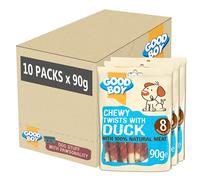 Good Boy - Chewy Twists with Duck - Dog Treats - Made with 100% Natural Duck Breast Meat - 90 g ℮ - Gluten Free Dog Treats - Case of 10