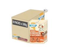 Good Boy Crunchy Chicken and Rice Bones Dog Treats Made with 100 Natural Chicken Breast Meat 100 g Low Fat Dog Treats Case of 8