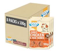 Good Boy - Crunchy Chicken and Rice Bones - Dog Treats - Made with 100% Natural Chicken Breast Meat - 100 g ℮ - Low Fat Dog Treats - Case of 8
