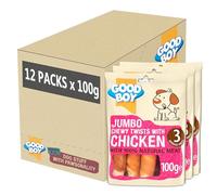 Good Boy - Jumbo Chewy Twists with Chicken - Dog Treats - Made with 100% Natural Chicken Breast Meat - 100 g ℮ - Low Fat Dog Treats - Case of 12