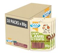Good Boy Dog Treats Lamb Strips - Natural, Wheat & Cereal Free Recipe - Bulk Box 10 x 80g