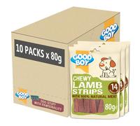 Good Boy Lamb Strips - Natural Dog Treats - Wheat and Cereal Free Recipe - Bulk Box - 10 x 80g