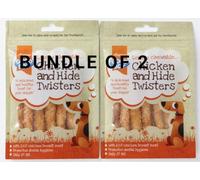 Good Boy Lovely Chewable Chicken & Hide Twisters Dog Treats (Pack of 2) - Made with 100% Chicken Breast Meat - Low Fat Chewy Dog Snacks. Bundles by Ace&Co