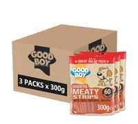 Good Boy Meaty Strips - Natural Dog Treats - Chicken, Beef & Duck Variety - Bulk Box - 3 x 300g