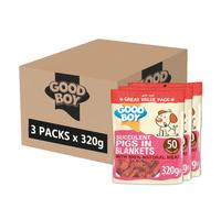 Good Boy Pigs in Blankets - Natural Dog Treats - Wheat Free Recipe - Bulk Box - 3 x 320g